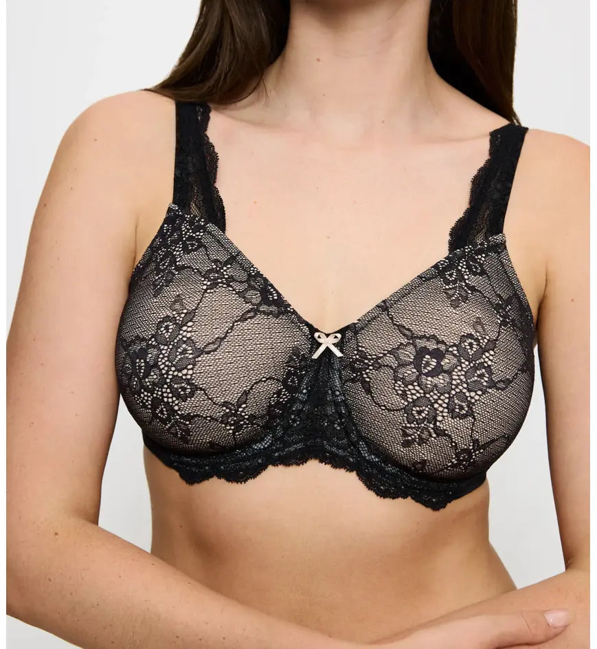Contouring Sensation Minimiser Bra in Black & Nude