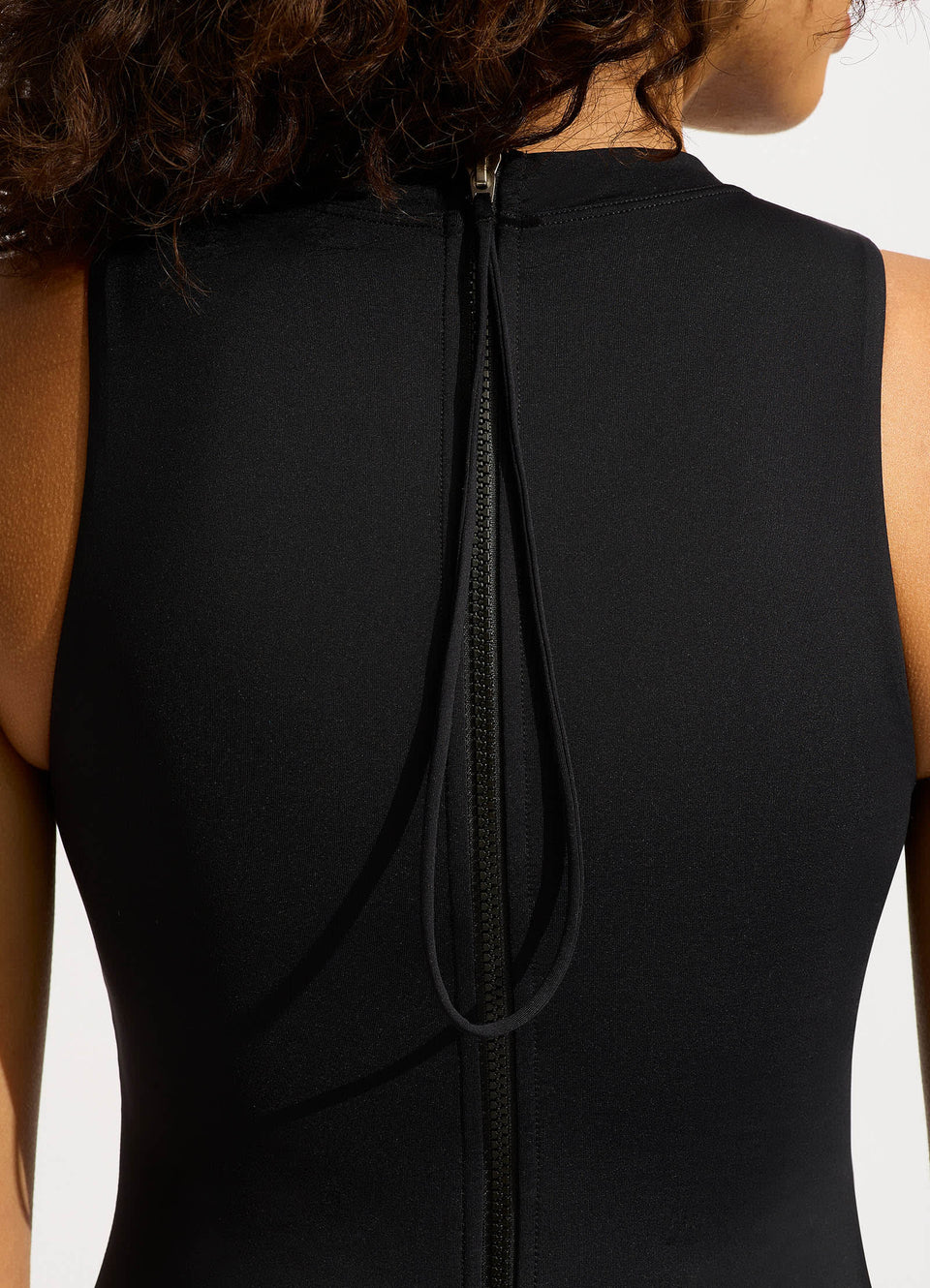 Seafolly Collective Boyleg Zip One Piece in Black