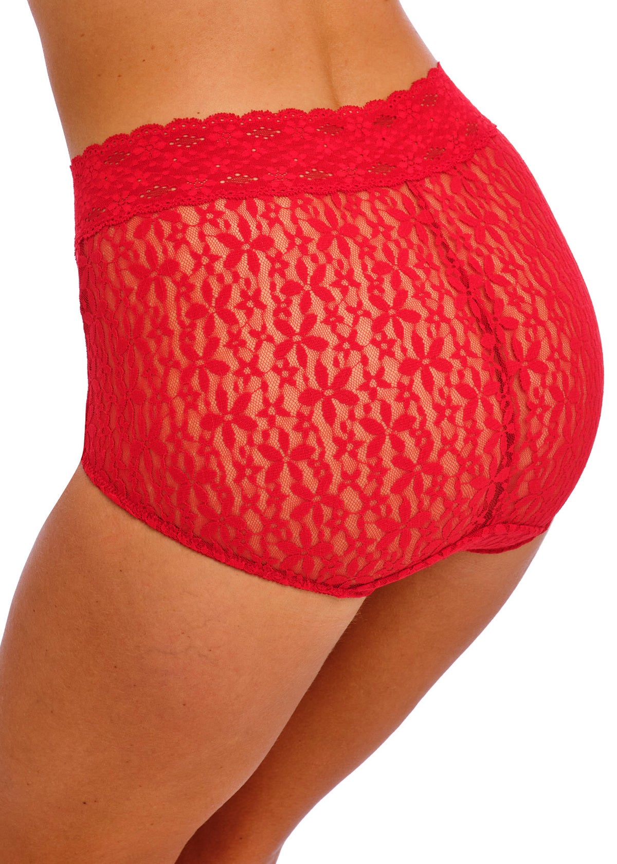 Halo Lace Brief in Equestrian Red