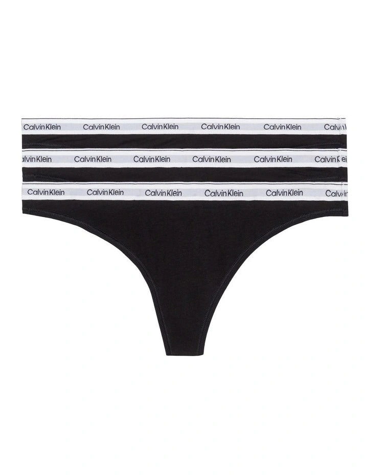 Modern Logo 3 Pack Thongs Blk/Wht/Gry