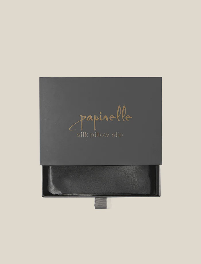 Audrey Boxed Washable Silk Pillow Slip in Slate
