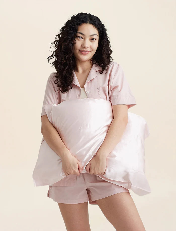 Audrey Boxed Washable Silk Pillow Slip in Pink
