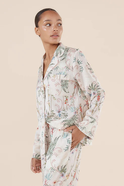 Maeve Botanical Print Satin PJ set