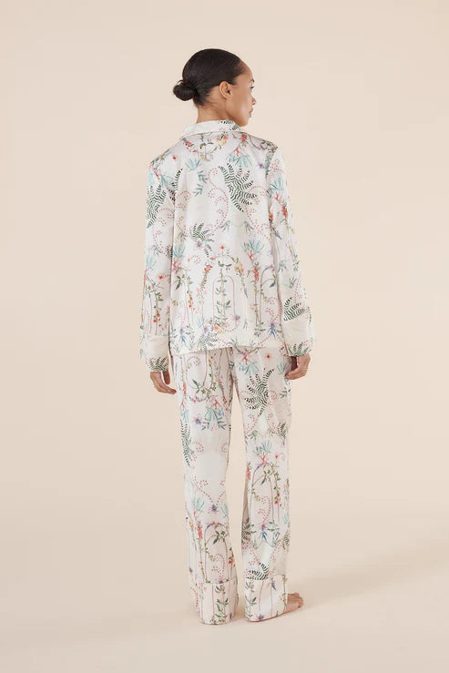 Maeve Botanical Print Satin PJ set