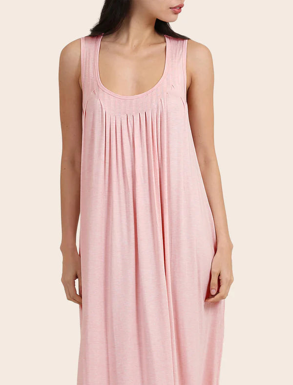 Kate Modal Soft Pleat Front Maxi Nightie in Papinelle Pink