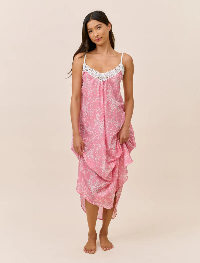 Cheri Blossom Lace Front Maxi Nightie