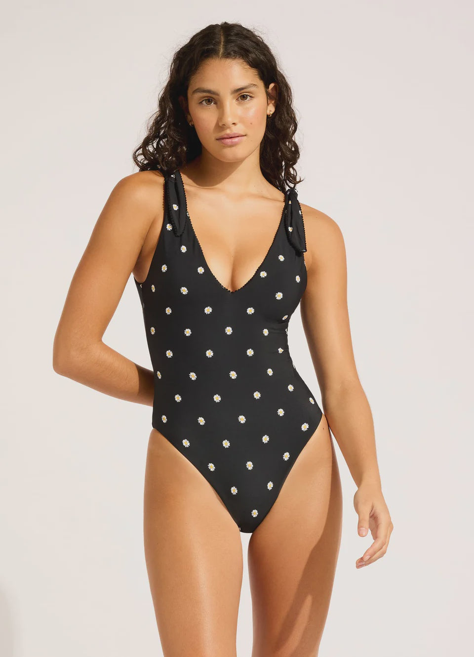 Daisy Chain V Neck One Piece Swimsuit