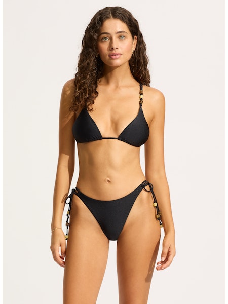 Palermo Slide Triangle Bikini Top in Black