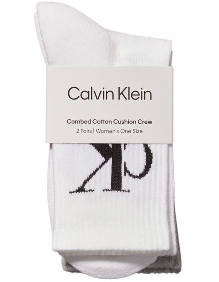 Monogram Women's Cushion Crew of 2 Pack in Multi