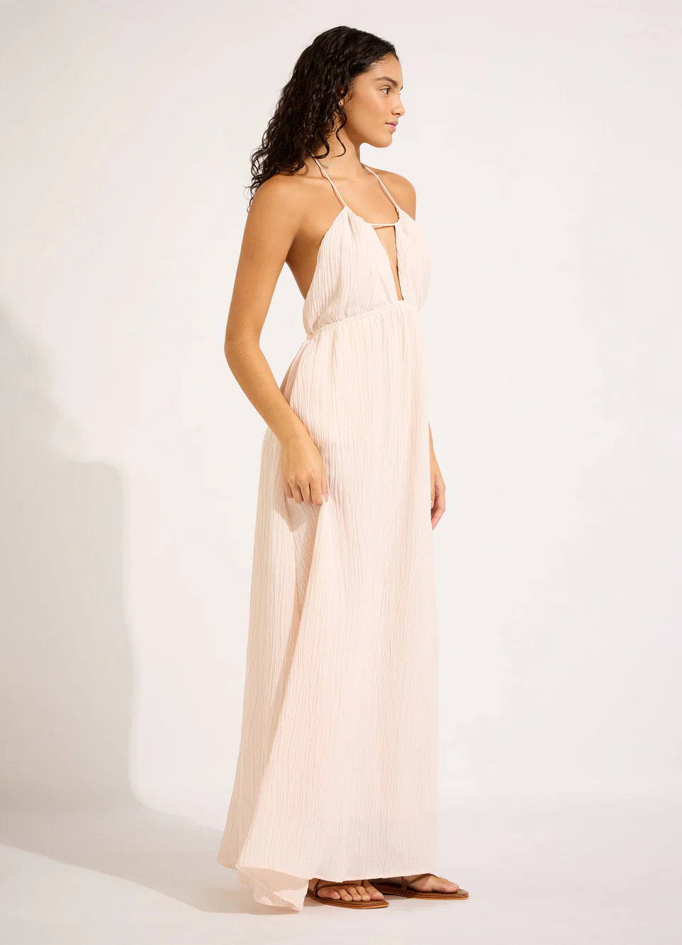 Adjustable Neck Maxi Dress