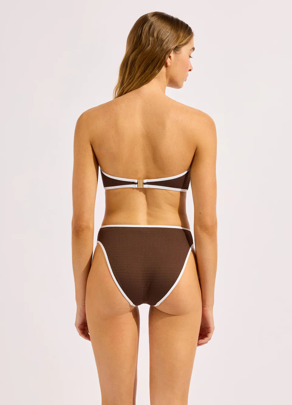 Beach Bound High Leg Bikini Bottom in Dark Chocolate