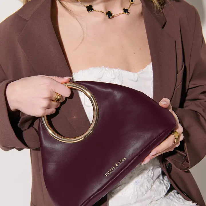 Hailey Statement Handle Bag in Burgundy