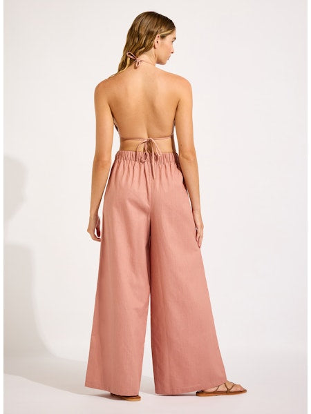 Palmero Drawcord Waist Wide Leg Pant in Mocha