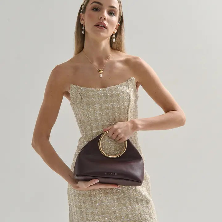 Hailey Statement Handle Bag in Burgundy