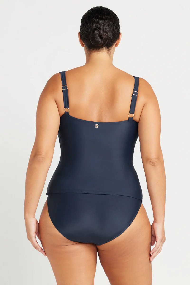 Hues Rembrant Tankini Top in Navy