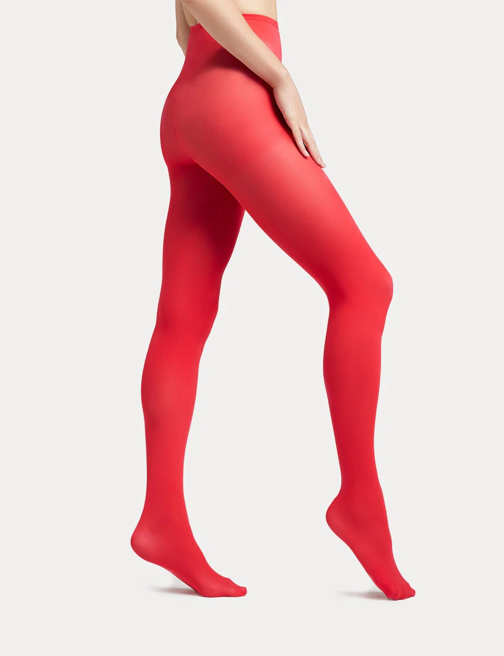 Luscious Red 50D Opaque Coloured Tight
