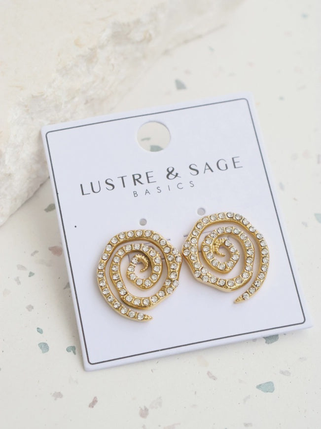 Swirl Gold Plated Earrings
