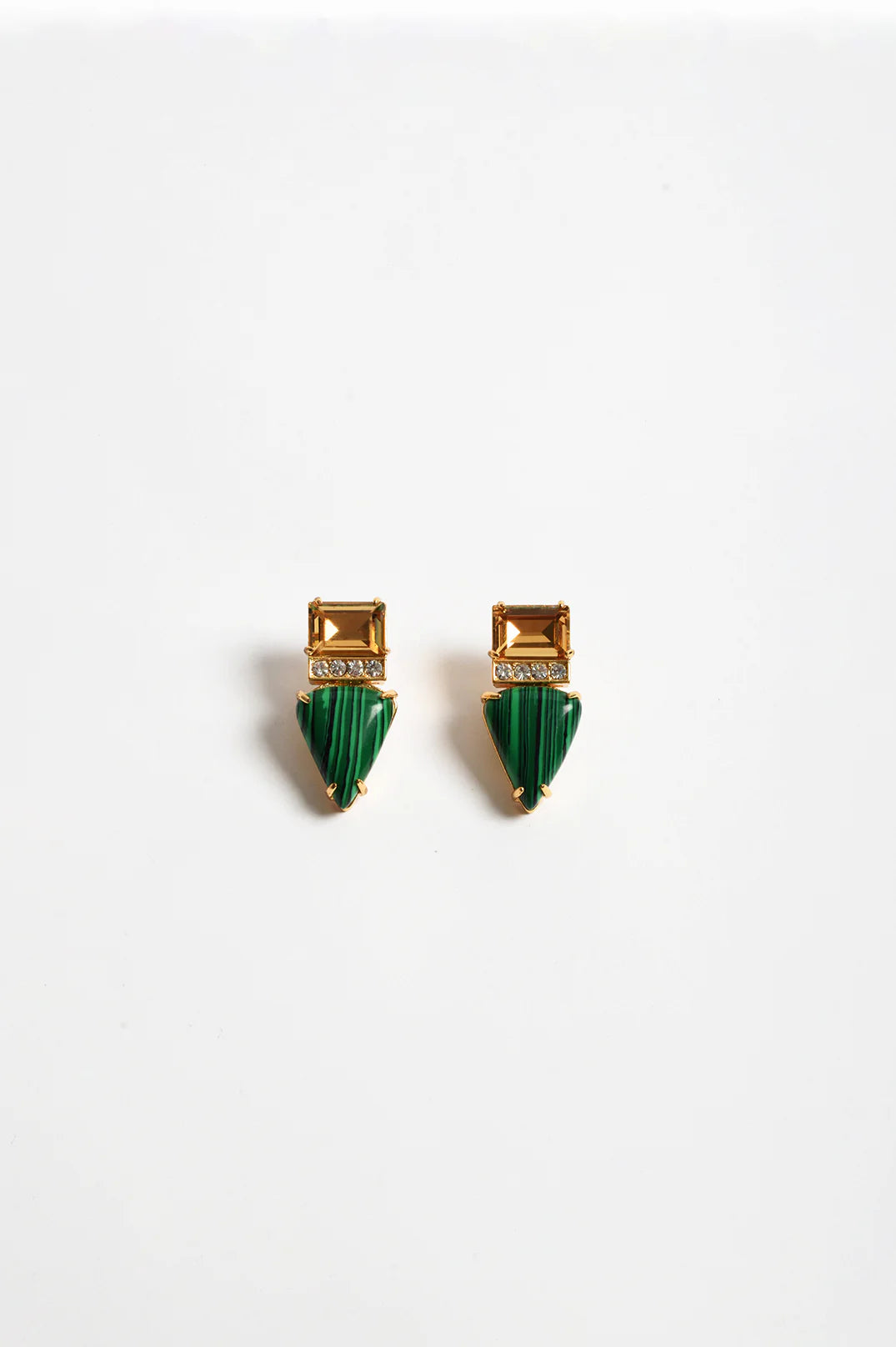Semi Precious Stone Jewel Event Earrings in Green