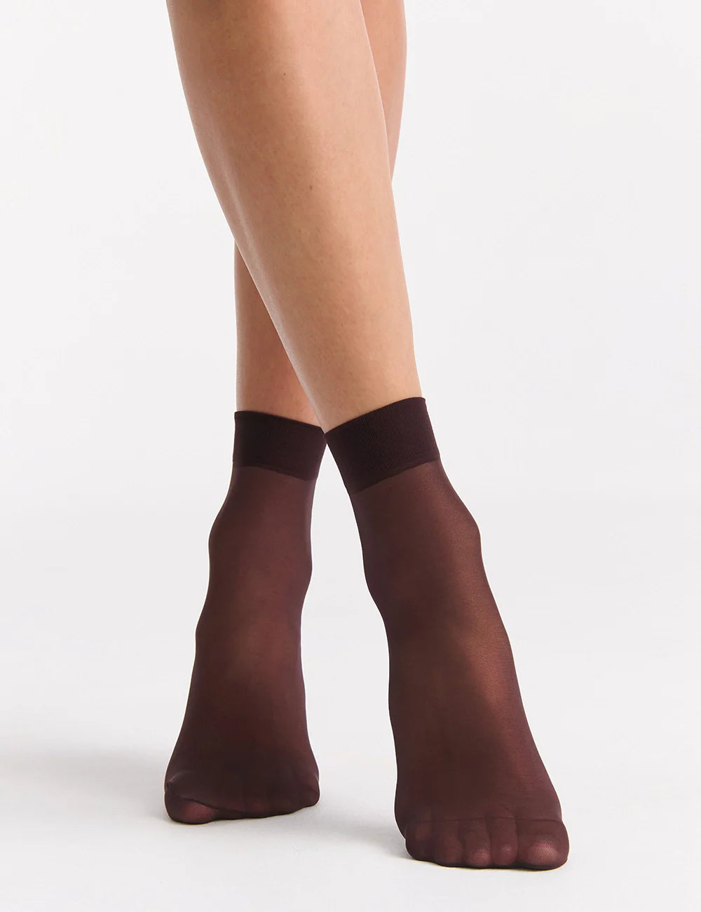 Coloured Sheer Ankle 2 Pack - Fudge/White
