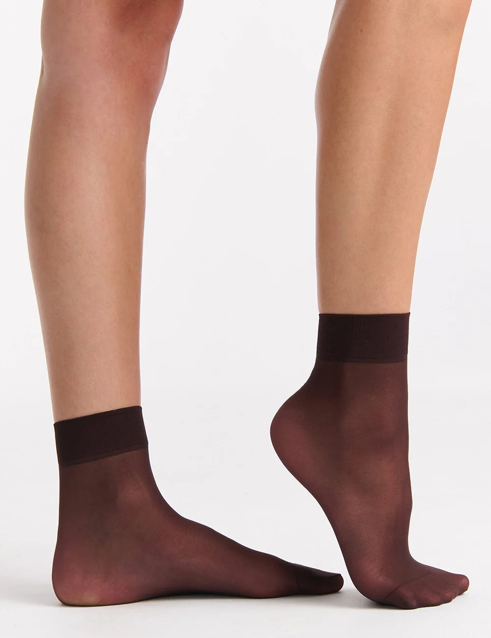Coloured Sheer Ankle 2 Pack - Fudge/White