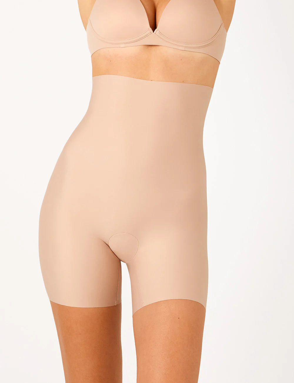 Laser Cut Hi-Waisted Mid Thigh Short