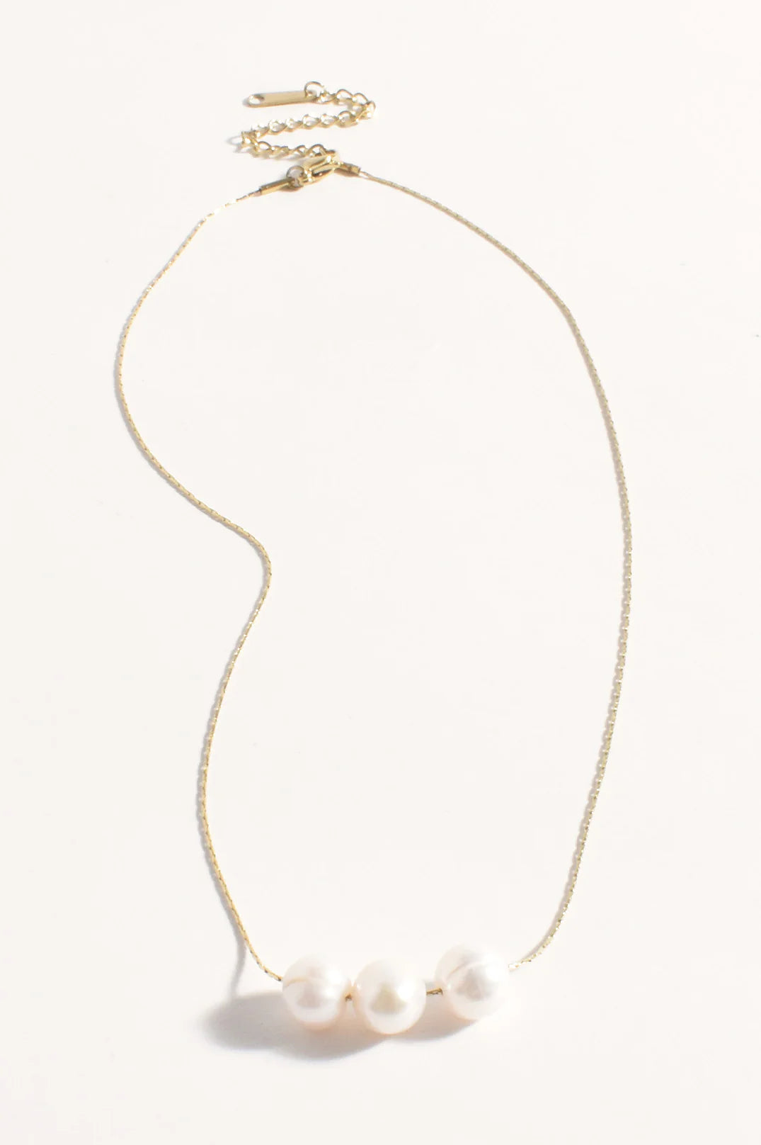 Fine Snake Pearl Panel Necklace in Gold