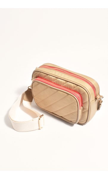 Louisa Contrast Zip Cross Body Bag