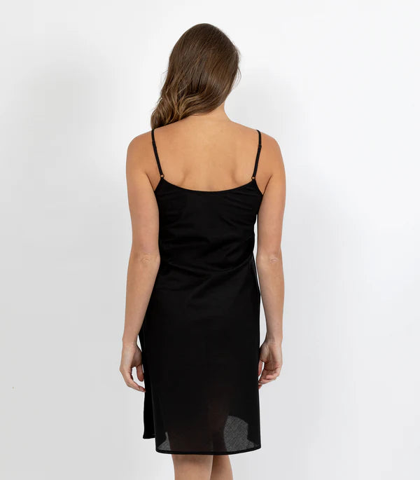 Cotton Voile Reversible Chemise in Black