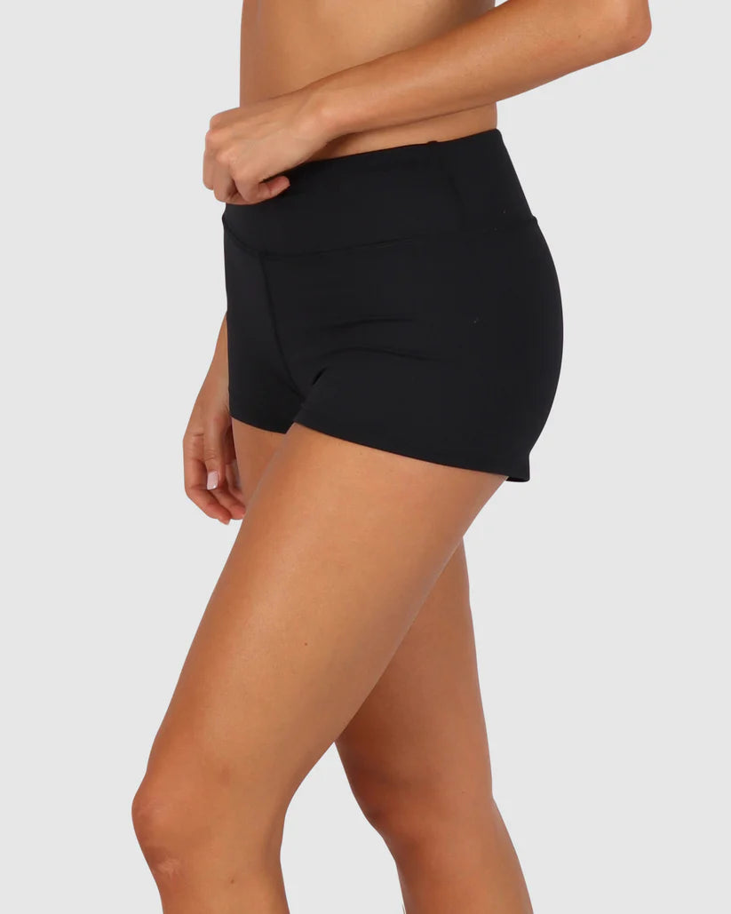 Chloro Extra Firm Beach Short Bikini Bottom in Black