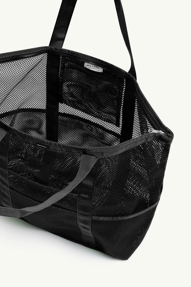 Mesh Tote Bag in Black