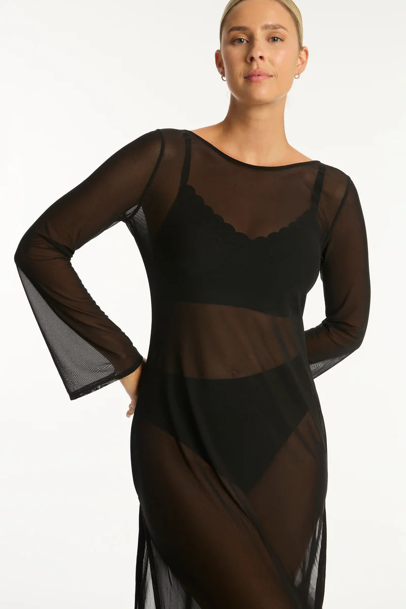 Limited Edition: Day Club Mesh Dress in Black