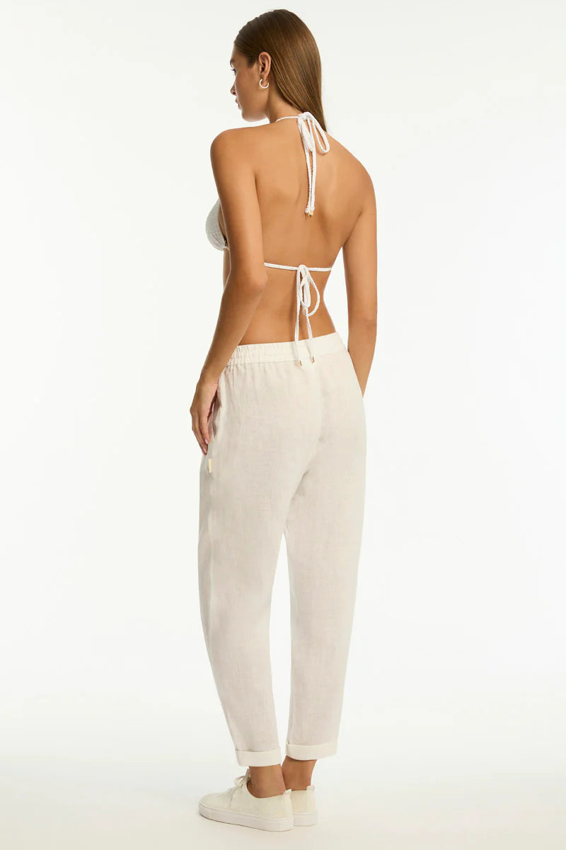Tidal Linen Beachcomber Pant in White