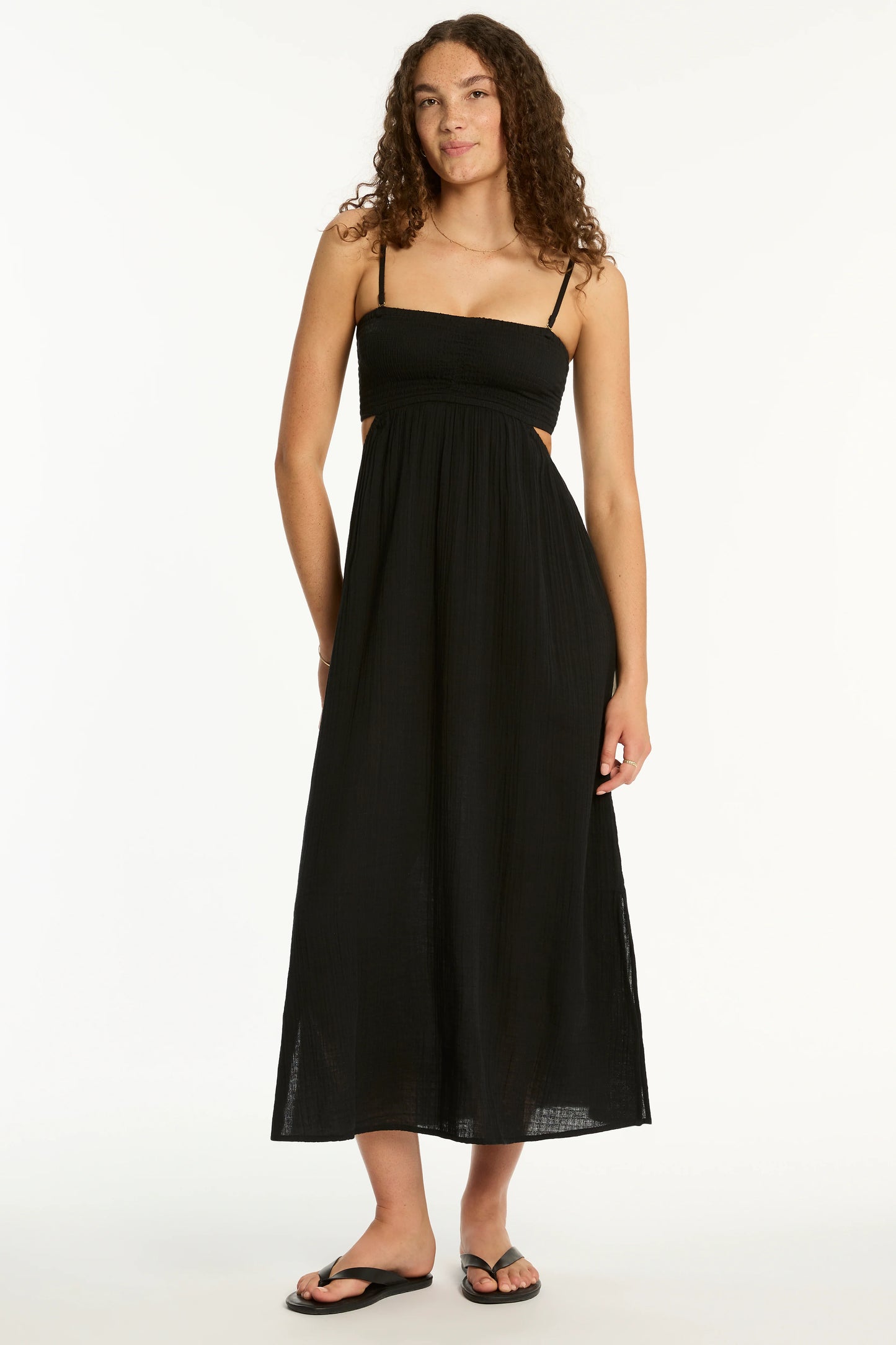 Sunset Cutaway Bandeau Dress in Black