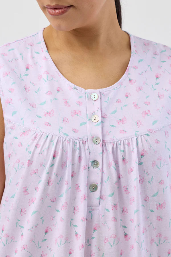 Peony Sleeveless Nightie in Pink