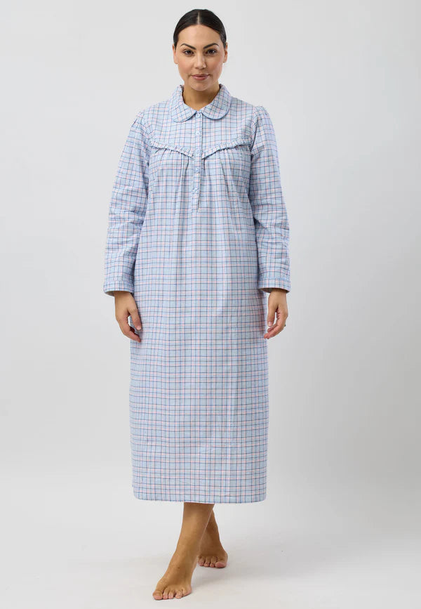 SCHRANK HOUNDSTOOTH COLLAR NIGHTIE PINK