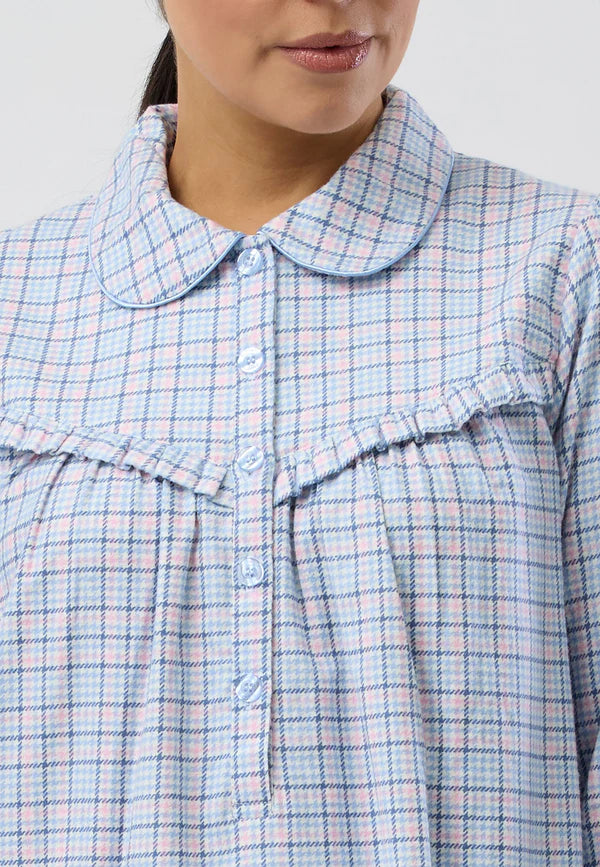 SCHRANK HOUNDSTOOTH COLLAR NIGHTIE PINK