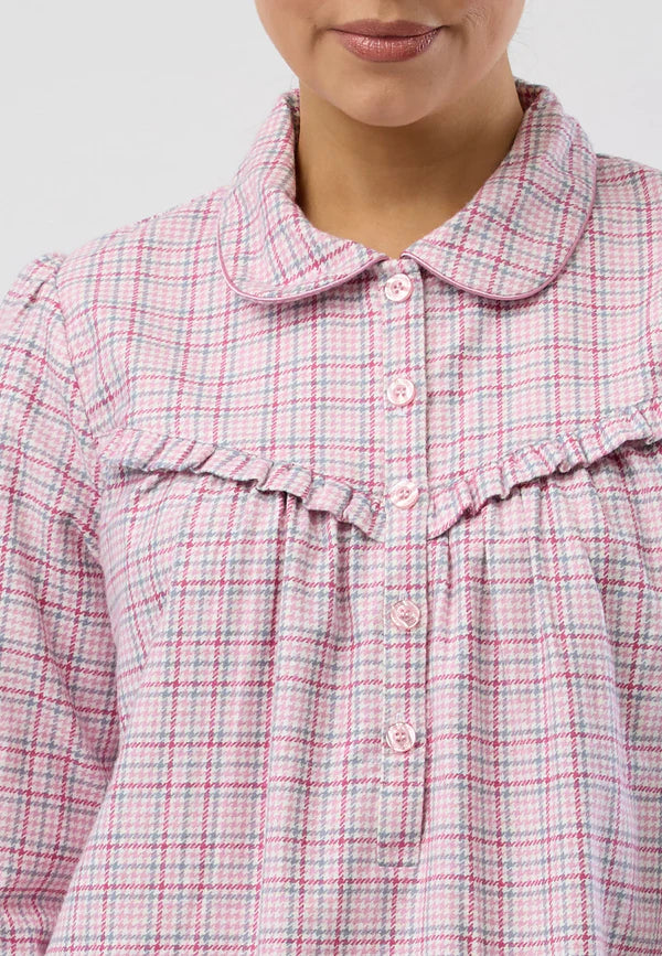 SCHRANK HOUNDSTOOTH COLLAR NIGHTIE PINK
