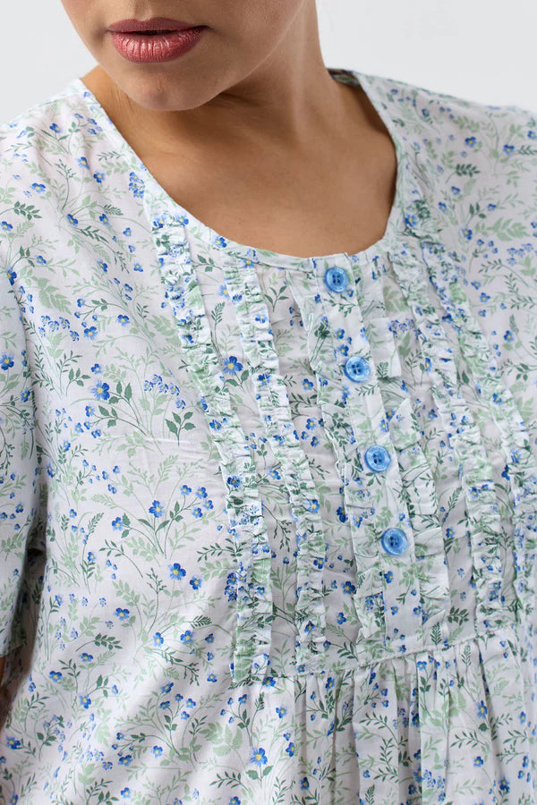 Pansies Nightie in Blue