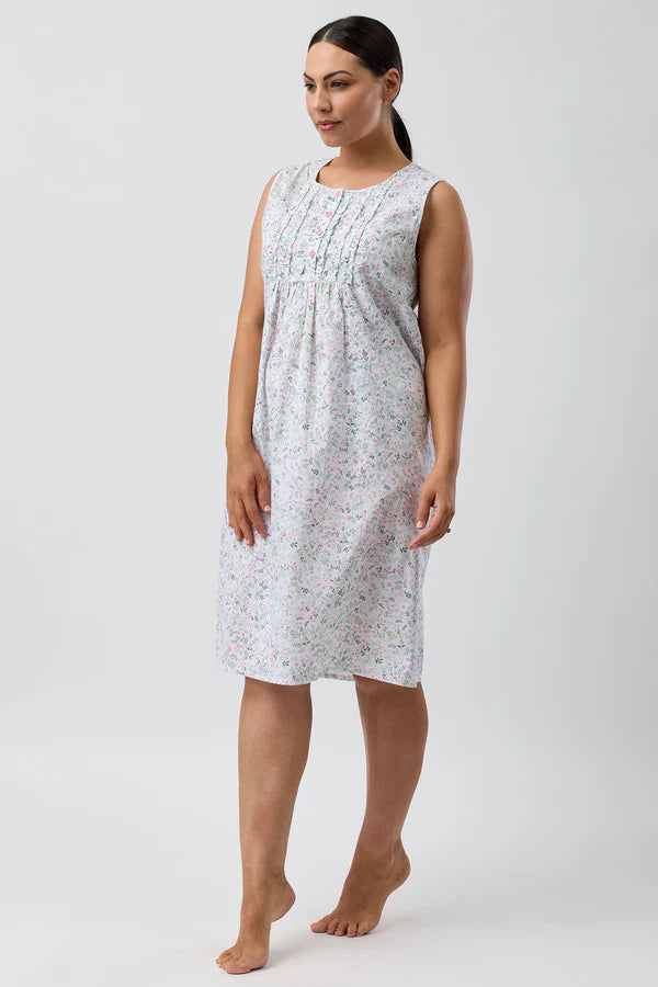 Pansies Sleevesless Nightie in Pink