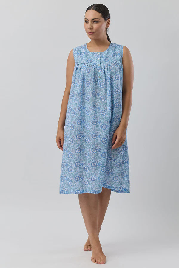 Boho Sleeveless Nightie in Sky