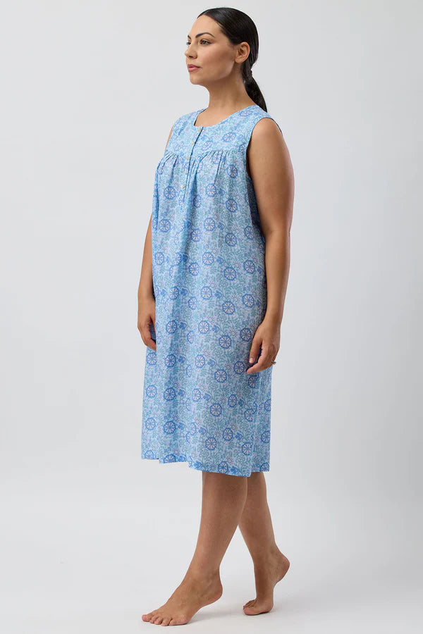 Boho Sleeveless Nightie in Sky