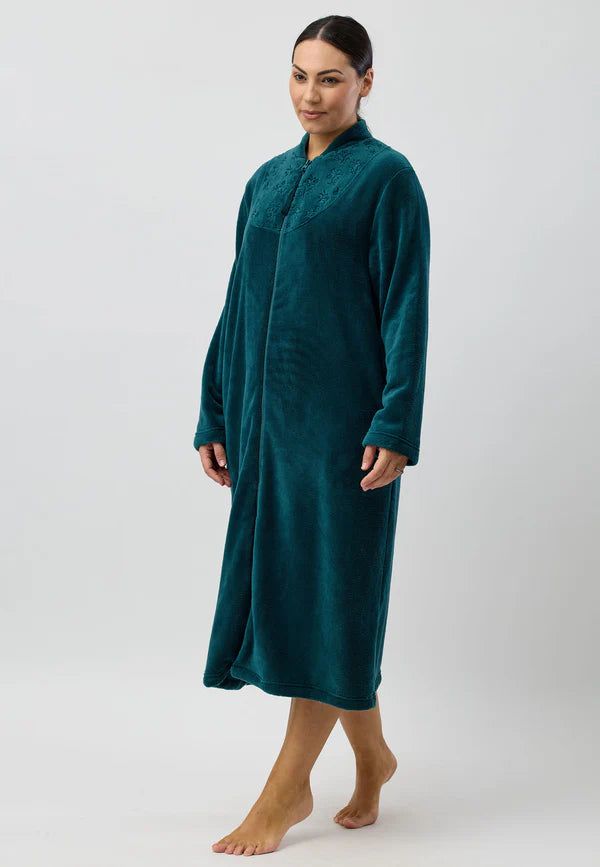 SHRANK ZIP EMBROIDERED GOWN - SK918