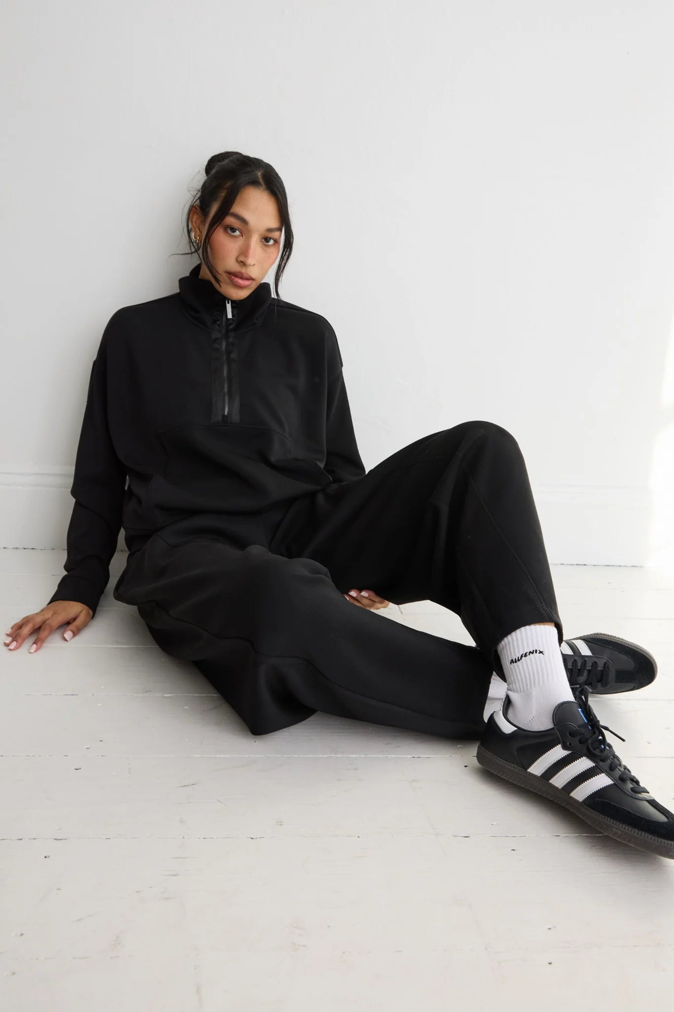Soft Luxury 1/2 Zip Sweater - Black