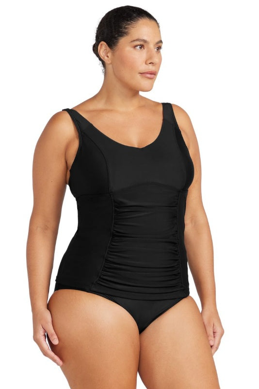Hues Raphael E/F Underwire Tankini Top Black