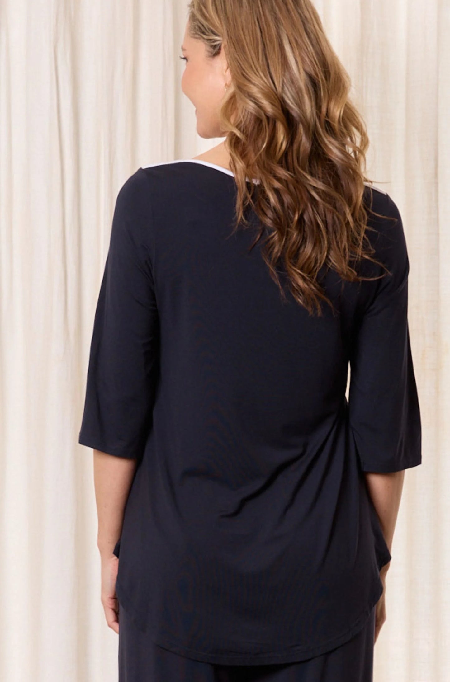 Elbow Swing Tee - French Navy White Trim