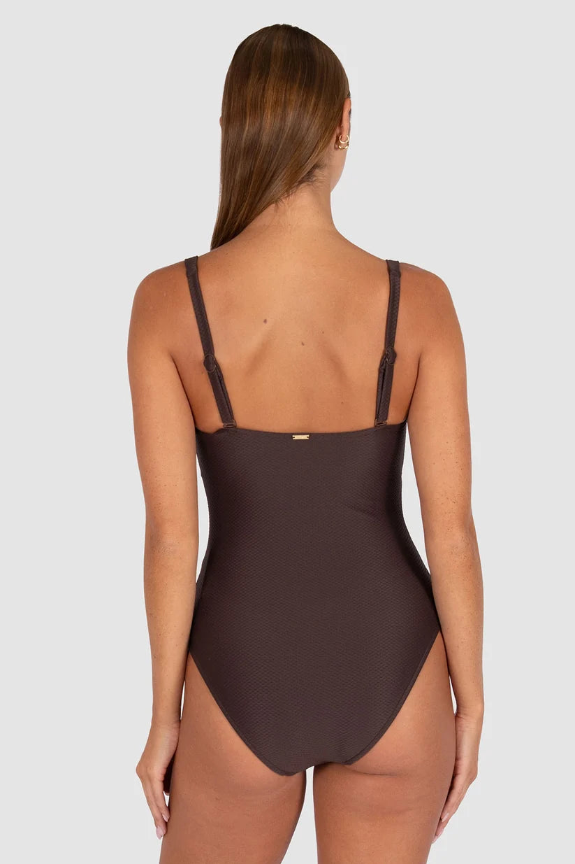 Rococco Square Multi Fit One Piece Swimsuit in Cocoa