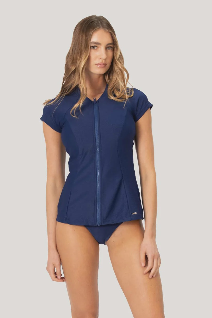 Rococco Short Sleeve Rash Vest in Ink