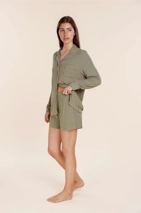 Adelaide Ribbed Shorts in Olive