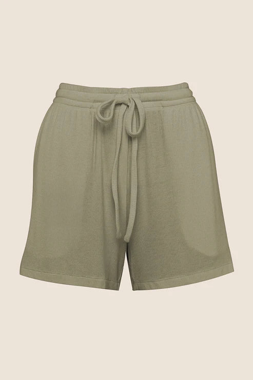 Adelaide Ribbed Shorts in Olive