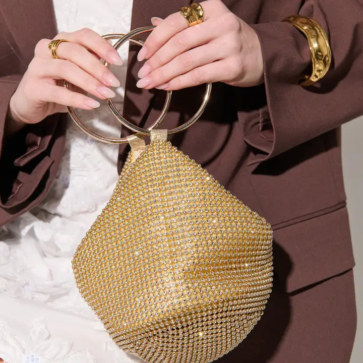 Jada Glomesh Evening Bag in Gold